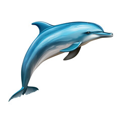 Obraz premium A colorful dolphin gracefully leaps above the surface of the ocean in a playful display of joy