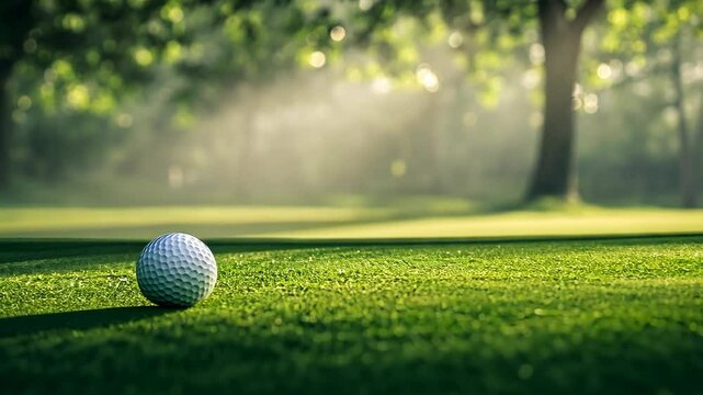 A golf ball sits on the green, waiting to be putted