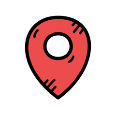 Pin Location Vector Doodle Illustration