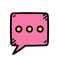Bubble Chat Vector Doodle Illustration