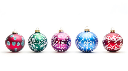 Festive Christmas ornaments in vibrant colors create joyful atmosphere