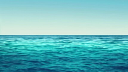Fototapeta premium Calm Blue Ocean Water with Gentle Waves and Clear Sky