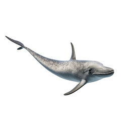 Realistic depiction of a prehistoric dolphin swimming gracefully in clear waters