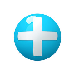 Obraz premium Blue circular button with a white cross symbol designed for user interfaces and applications