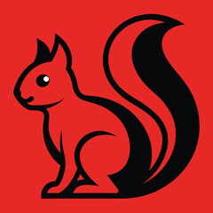 Solid color Red Squirrel animal vector design