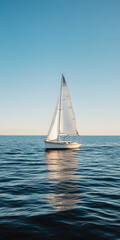 Obraz premium Veleiro deslizando em águas tranquilas