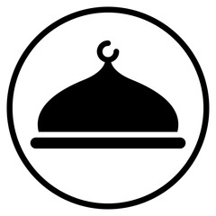 mosque dome glyph icon