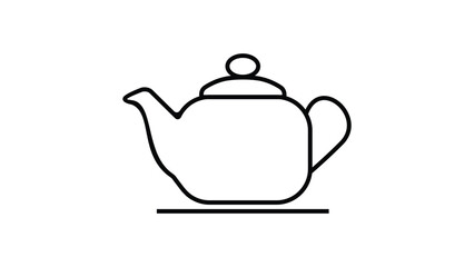 teapot lineart vector icon illustration