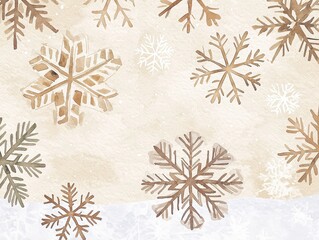 Decorative snowflakes on a textured pastel background.