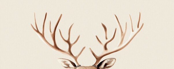 Deer antlers, white isolate background