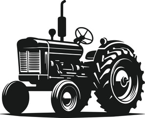 Tractor silhouette vector art illustration