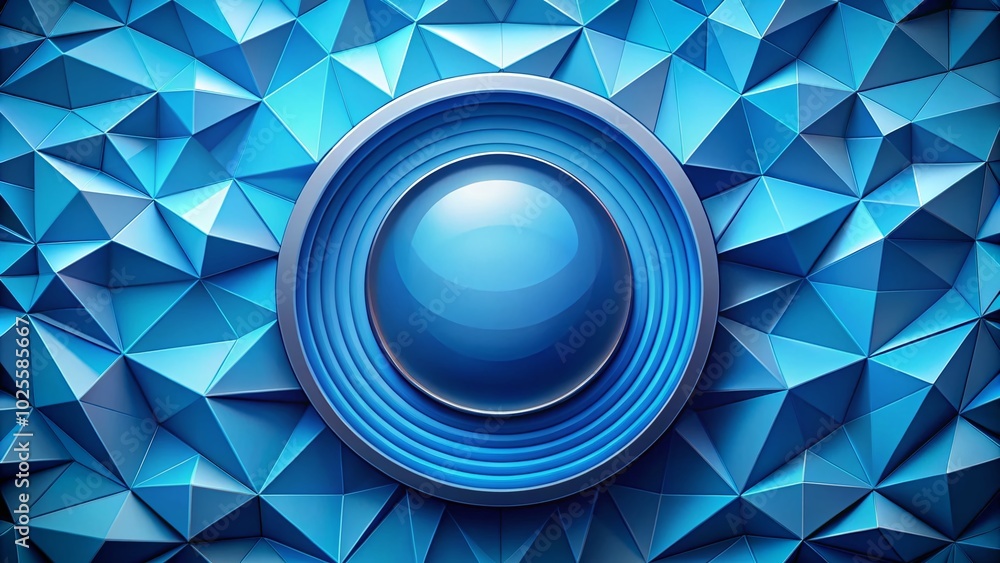 Poster geometric abstract background with blue circle - high dynamic range vector illustration for modern d