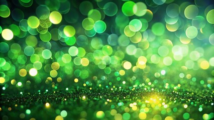 Green Abstract Background with Bokeh Lights for Creative Designs, Wallpapers, and Digital Art Projects