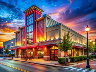 Fototapeta premium Gwinnett Varsity Restaurant Sign Side Building with Copy Space for Marketing Use