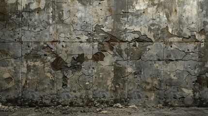 Fototapeta premium Weathered Concrete Wall with Cracked Surface and Flaking Paint