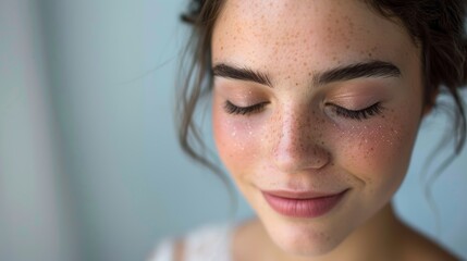 Naklejka premium Natural Bridal Look with Flushed Cheeks and Fresh Appeal