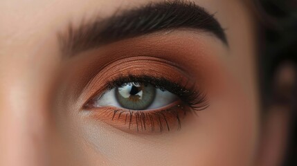 Obraz premium Earthy Toned Eyeshadow with Precise Lines