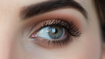 Obraz premium Natural Smokey Eye Look with Clean Lashes