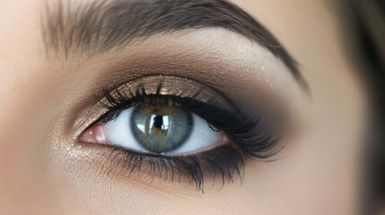 Naklejka premium Natural Smokey Eye Look with Clean Lashes