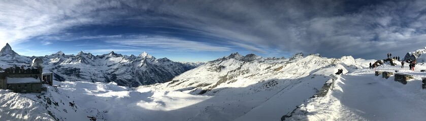 snow covered mountains