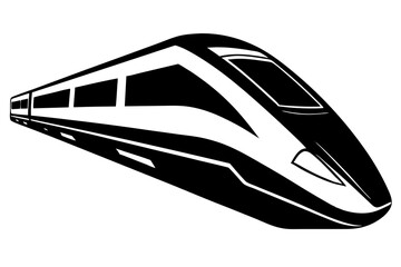 High-speed train silhouette vector illustration 