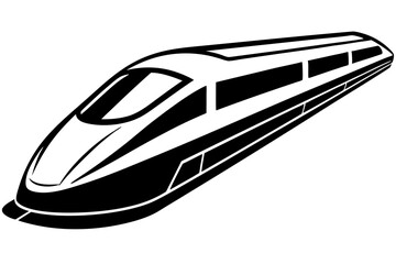 High-speed train silhouette vector illustration 