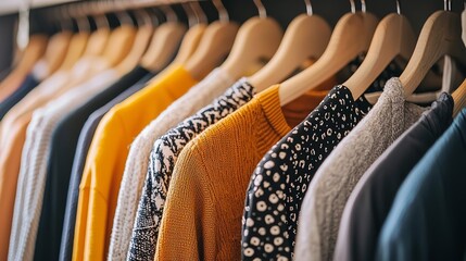 Men's Clothes Hanging in the Wardrobe