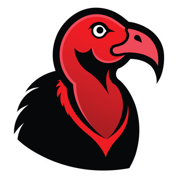 recommend clip art: Solid color Red-Headed Vulture animal vector design
