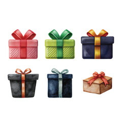 Assorted Collection of Artistic Gift Boxes in Watercolor Shades for Any Occasion