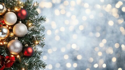 A vibrant New Years wreath featuring sparkling lights and ornaments, adding festive cheer to any celebration.