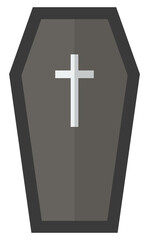 Obraz premium Flat icon of coffin isolated on white background.