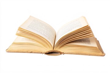 A weathered page with gentle creases and faint text rests on a pristine white surface, conjuring feelings of nostalgia and a rich literary past.