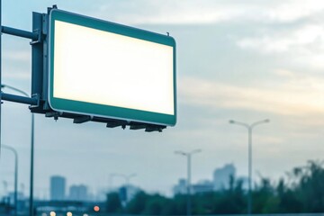 Obraz premium Blank electronic toll road sign, with copy space