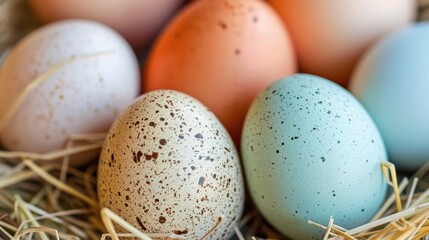 Colorful Easter Eggs in Natural Nesting Material