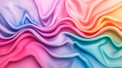 Obraz premium Softly Draped Fabric Textures in Rainbow Gradient Light Play