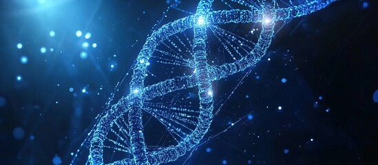 DNA Double Helix - Blue Abstract Background