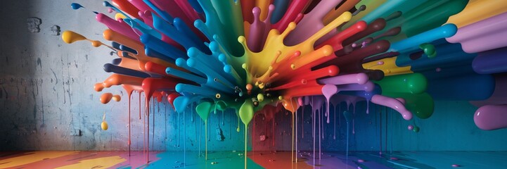 A photo of a vibrant and dynamic image with a visually striking display of color, movement, and energy.