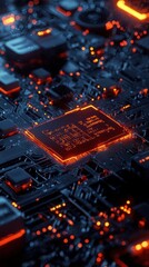 Craft a digital artwork featuring a network of glowing firewalls surrounding medical devices