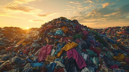 mountain of textile waste