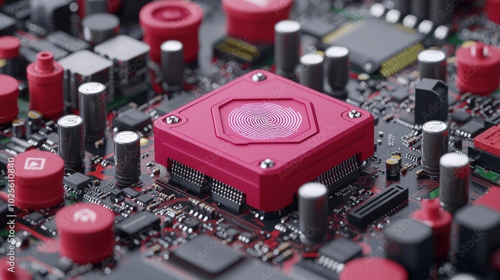 Poster fingerprint sensor chip on circuit board biometric security technology