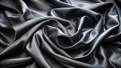 Fototapeta premium Luxurious Black Silk Fabric for Elegant Textiles, Fashion, Drapery, and Crafting - Perfect for Upscale Design Projects