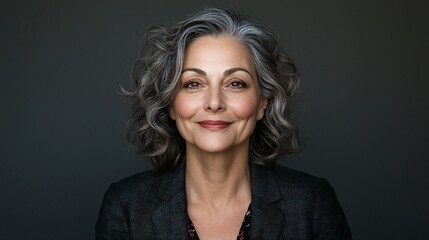 Obraz premium portrait of an old woman smiling in a studio