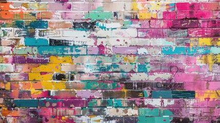 Vibrant Textured Wall with Bold Color Stripes