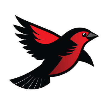 recommend clip art: Solid color Red-winged blackbird animal vector design