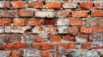 Obraz premium Grunge Texture of Old Red Brick Wall
