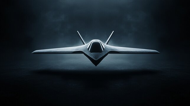 Futuristic Combat Drone Flying in Studio Setting with High-Tech Features and Modern Design