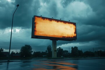 Empty political campaign billboard, with copy space