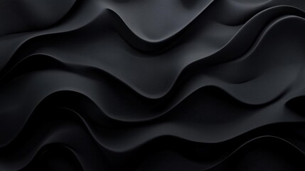 Obraz premium Abstract Black Wavy Background - Minimalist, Modern Design