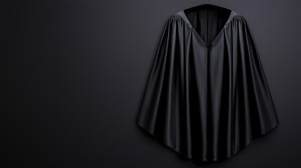 Elegant Minimalist Black Graduation Stole in Dramatic Setting