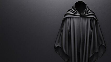 Naklejka premium Elegant Minimalist Black Graduation Stole Against Dark Backdrop